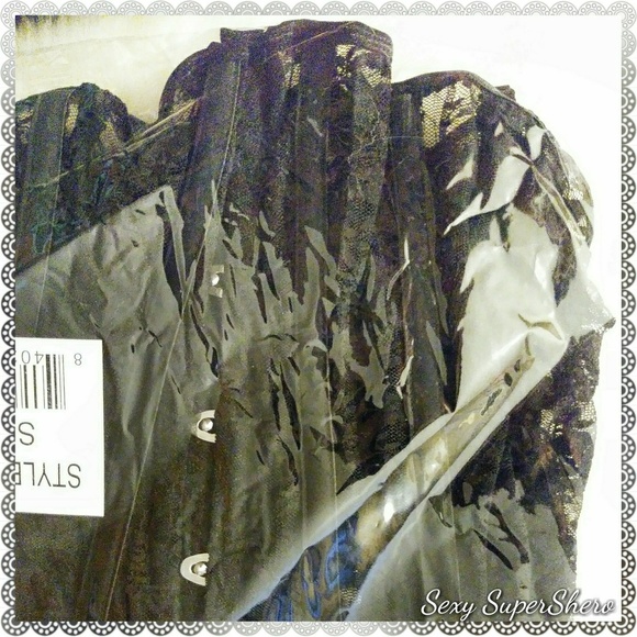 🆕Bustier Lace Up Back Lingerie Set-Black - Picture 7 of 8